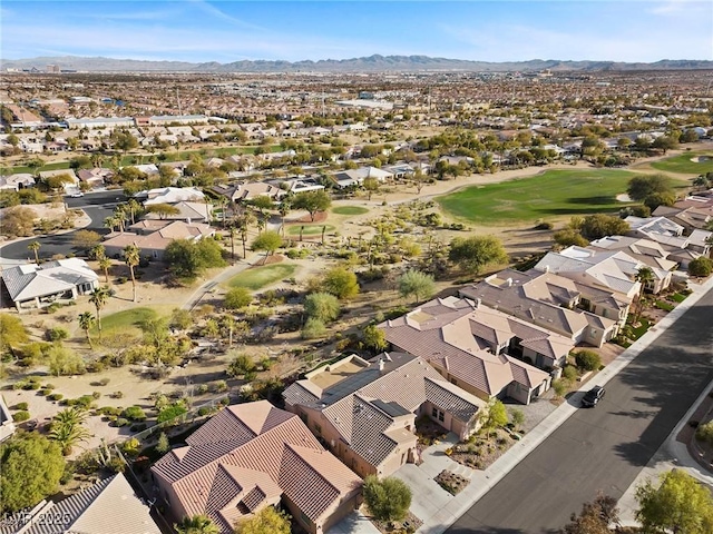 aerial view with a mountain view