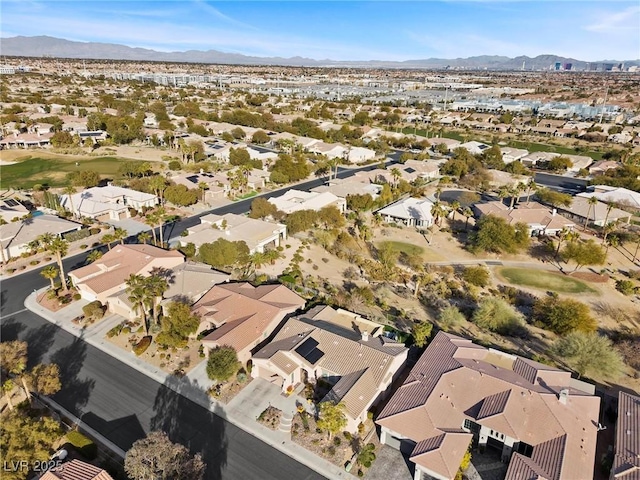 drone / aerial view with a mountain view