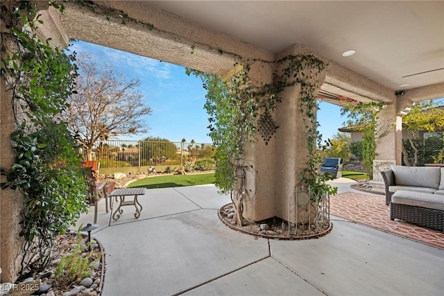 view of patio with outdoor lounge area