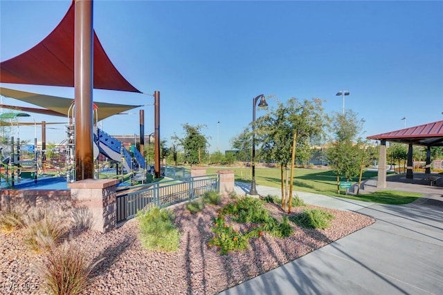 view of community with a playground