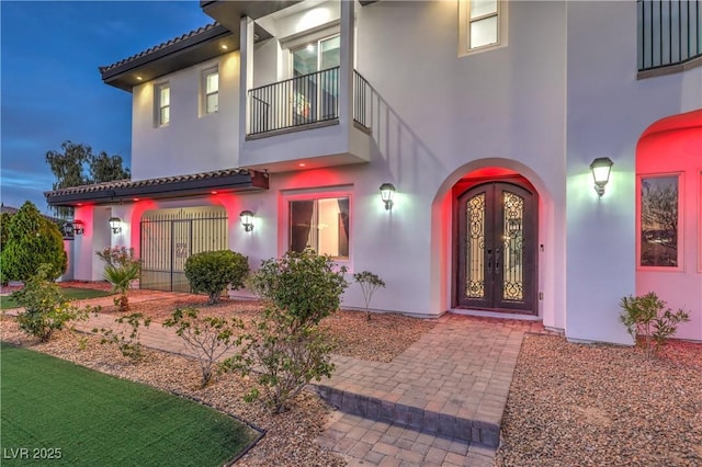 doorway to property with french doors