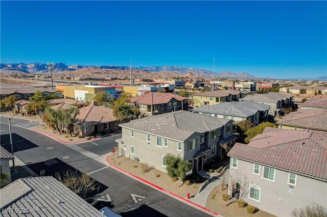 aerial view featuring a mountain view