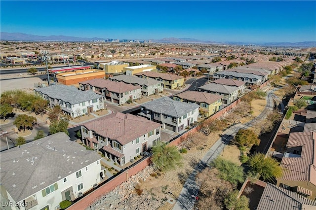 aerial view with a mountain view