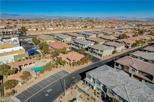 bird's eye view featuring a mountain view