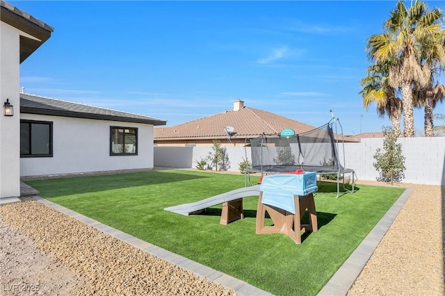 exterior space with a trampoline