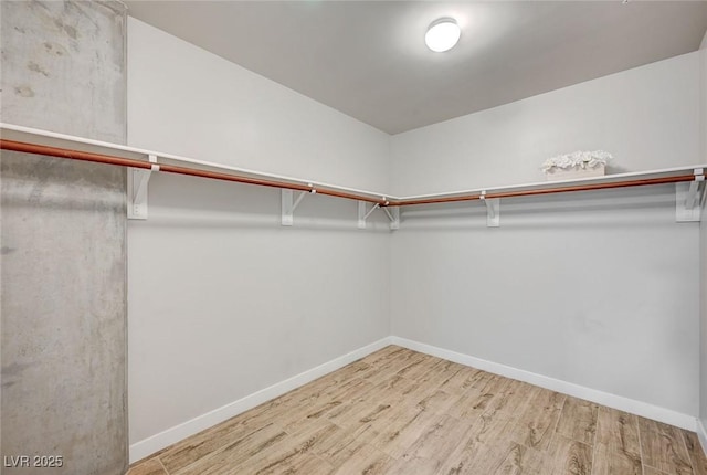 spacious closet with light wood-type flooring