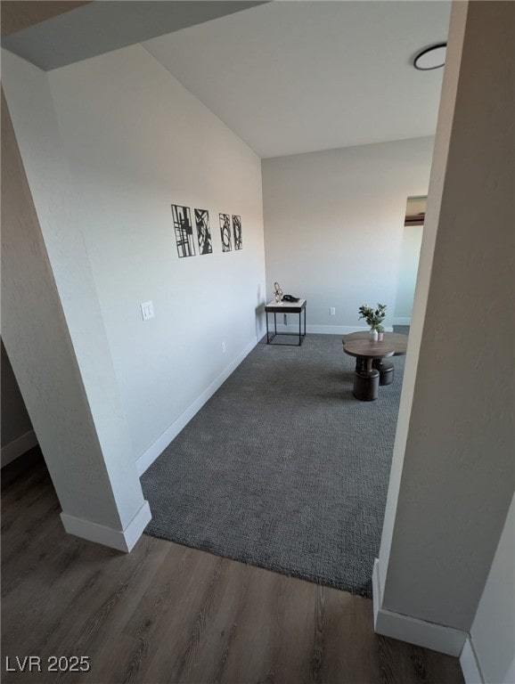 hall featuring dark hardwood / wood-style flooring