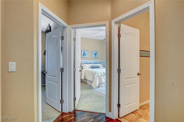 hall featuring light wood-type flooring