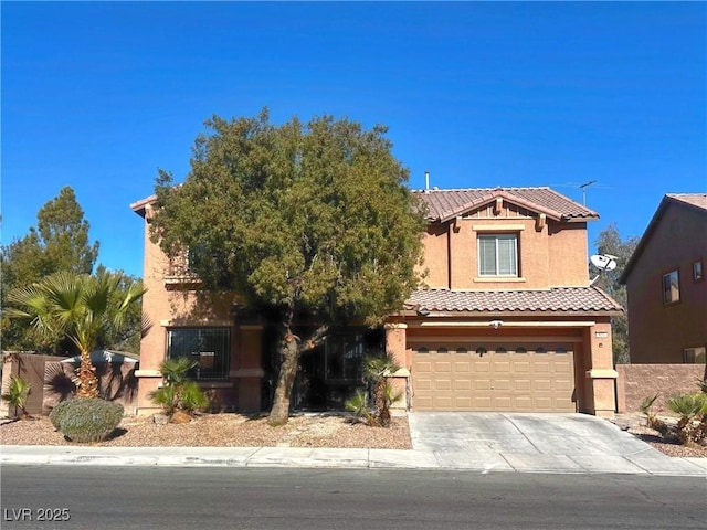 view of front of house with a garage