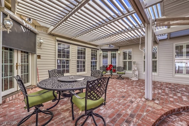 view of patio / terrace featuring a pergola