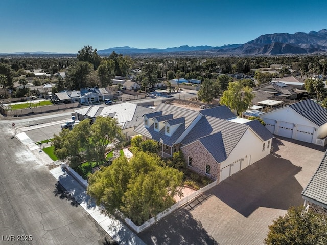 bird's eye view featuring a mountain view