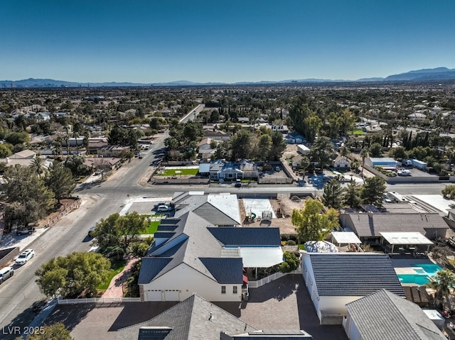 aerial view with a mountain view