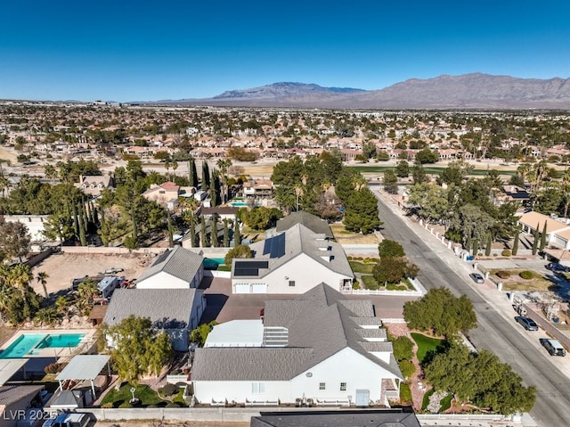 aerial view with a mountain view