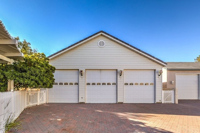 view of garage