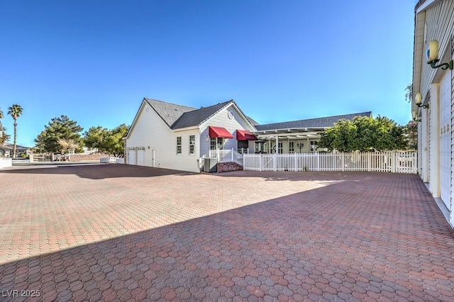 exterior space featuring a garage