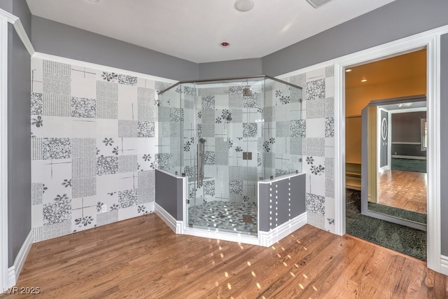 bathroom featuring hardwood / wood-style flooring