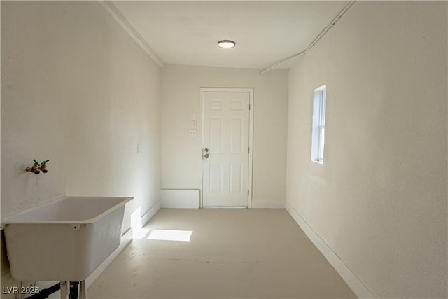 hallway featuring sink