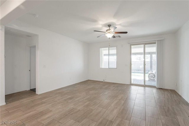 empty room with ceiling fan