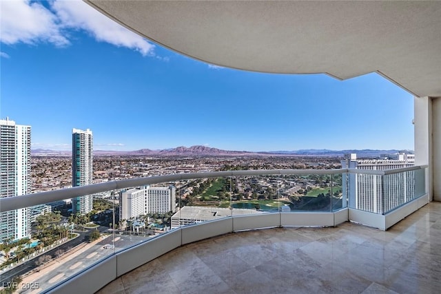 balcony with a mountain view