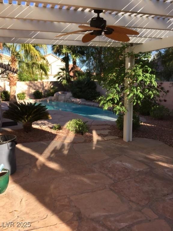 view of pool featuring a patio area and a pergola