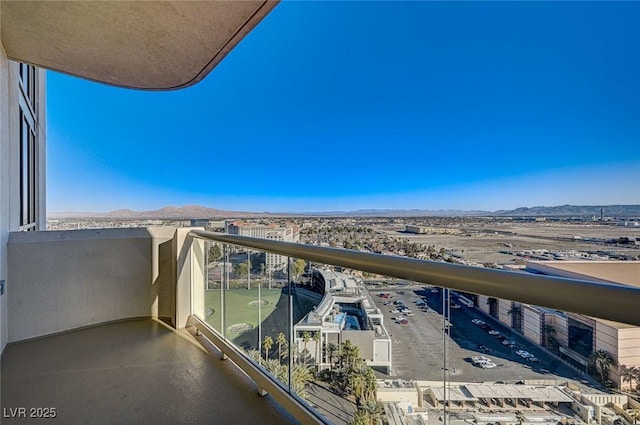 balcony with a mountain view