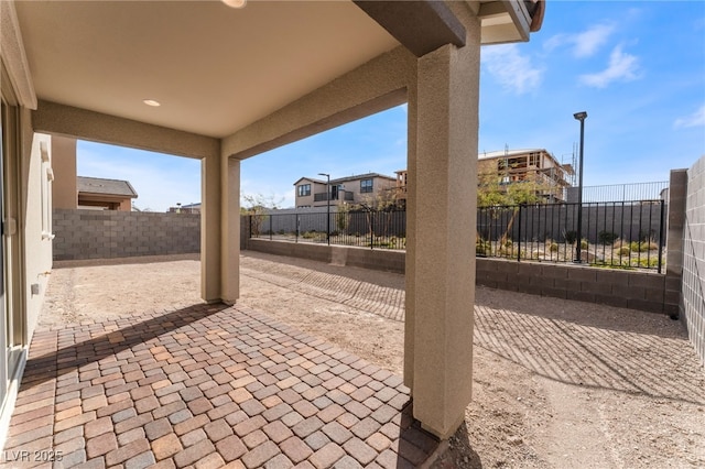 view of patio with a fenced backyard