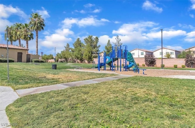 communal playground with a yard