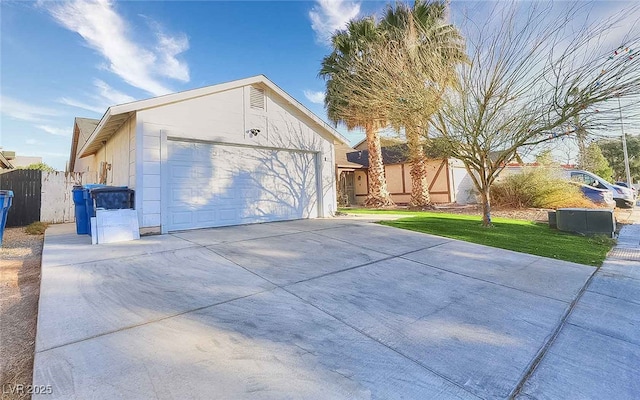 view of home's exterior with a garage