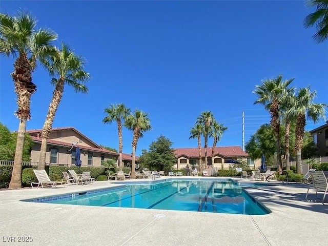 view of pool featuring a patio area