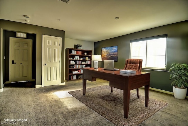 office area featuring carpet floors