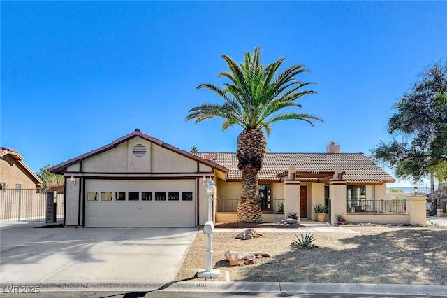 view of front of house with a garage