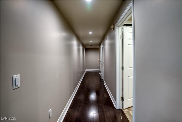 hall featuring dark hardwood / wood-style flooring