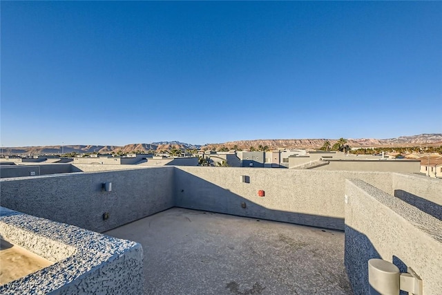 exterior space featuring a mountain view