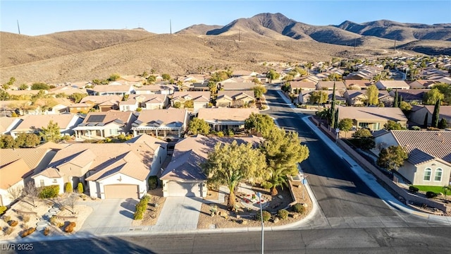 drone / aerial view with a mountain view