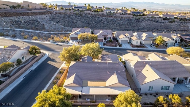 aerial view with a mountain view