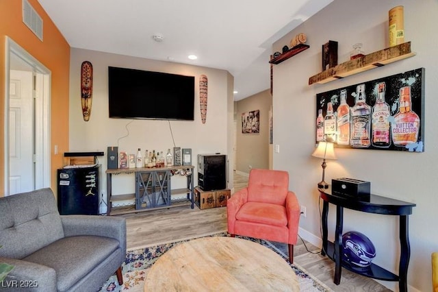 living room featuring wood-type flooring