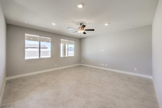 empty room with ceiling fan