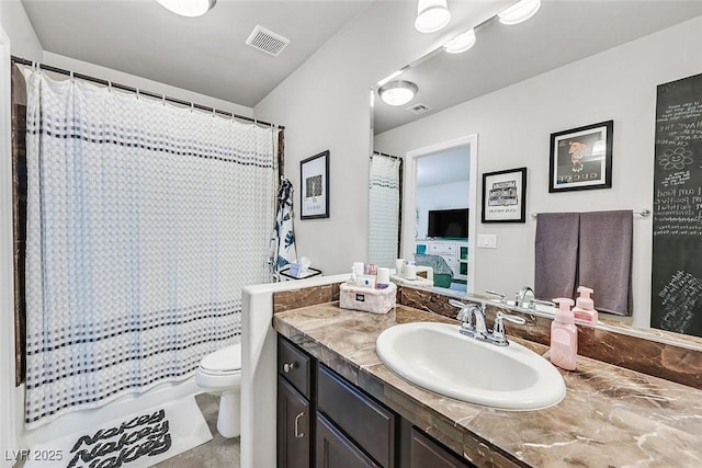 bathroom with toilet and vanity