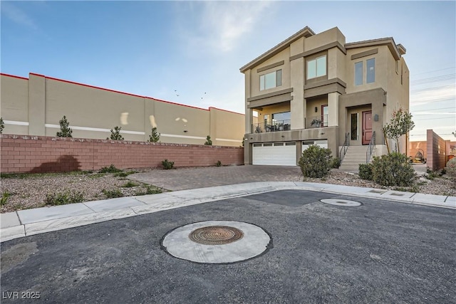 view of front of house with a garage