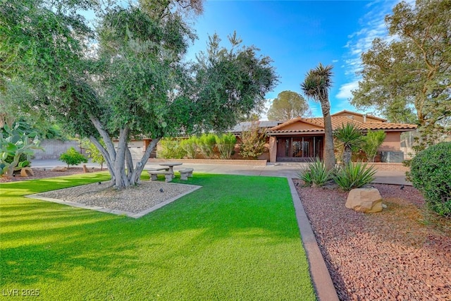 view of yard featuring a patio area