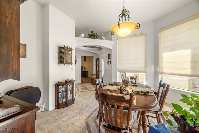 view of tiled dining area