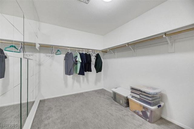 spacious closet with carpet flooring