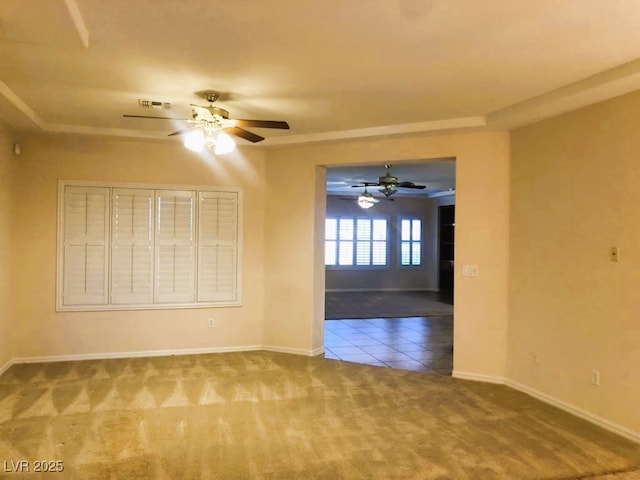 spare room featuring tile patterned flooring