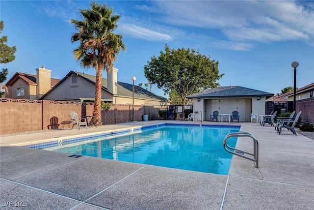 view of pool featuring a patio area