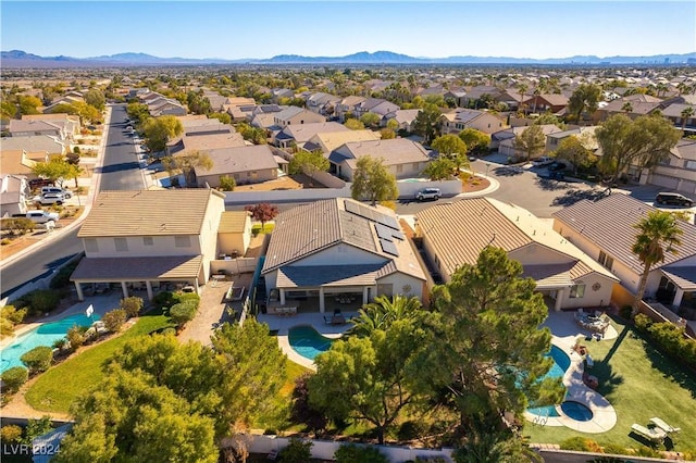 bird's eye view featuring a mountain view