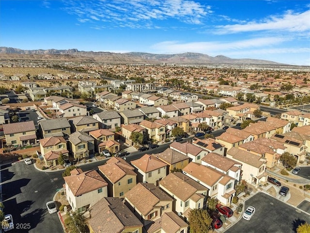 aerial view with a mountain view