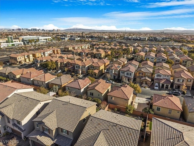 aerial view with a mountain view