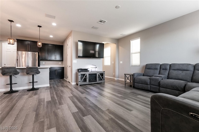 living room featuring hardwood / wood-style floors