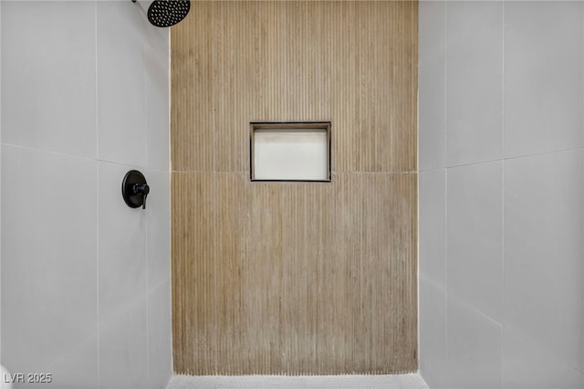 interior details with tiled shower