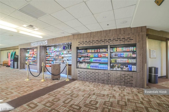 interior space featuring a paneled ceiling